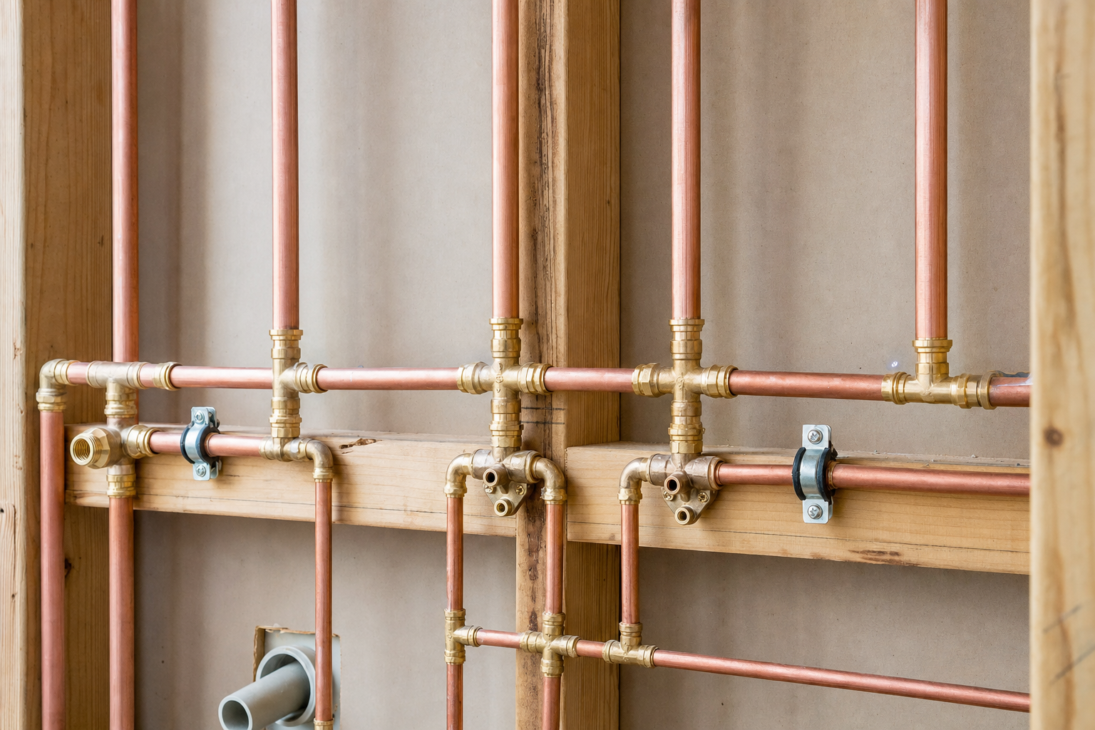 Plumber completing rough-in for luxury bathroom renovation Sydney